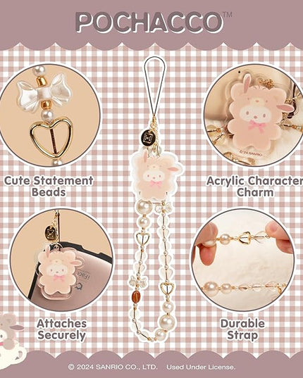 iFace Hello Kitty and Friends Beaded Wristlet Universal Charm Strap [Latte Bear Series] – Cute Wrist Strap for Cell Phone Camera Keys AirPods