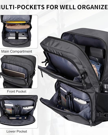 WITZMAN Carry on Travel Backpack for Men Women Laptop Backpack with USB Charging Port Airline Approved(B683 Silvery Grey)