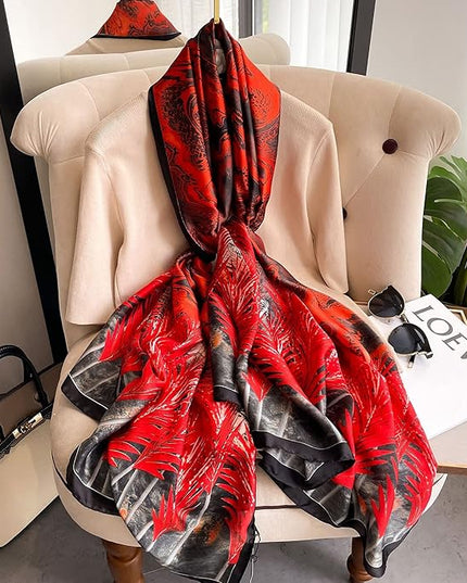 Fashion Scarves Scarf 100% Silk Feeling Scarf Silk Like Scarves Long Lightweight Sunscreen Shawls for Women