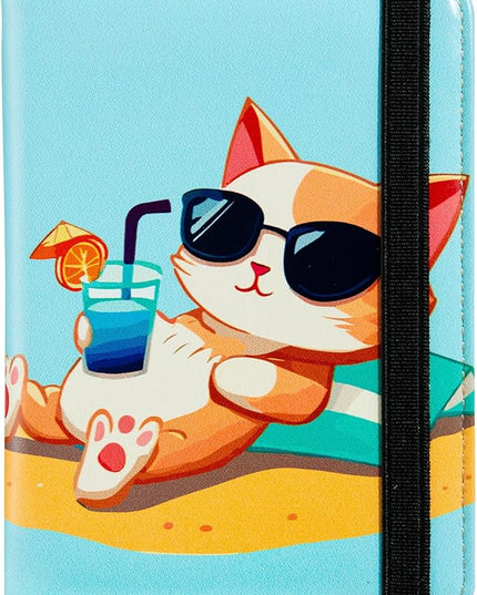 Passport Holder,Cute Passport Cover for Women Men,Travel Document Organizer Holder Boy Girl Wallet personalized Leather Rfid Passport Wallet (Cat)