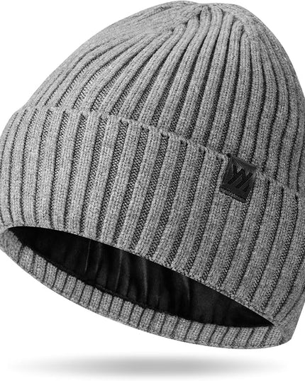 Winter Beanie Hat for Men & Women, Fleece Lined Thermal Knit Hat Ski Beanie Skull Cap Cuffed Cap for Cold Weather