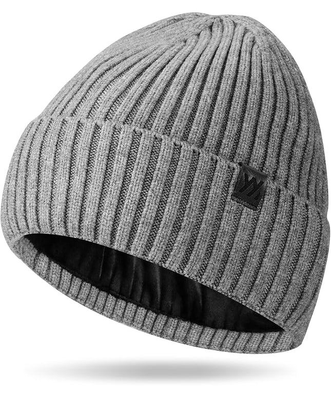 Winter Beanie Hat for Men & Women, Fleece Lined Thermal Knit Hat Ski Beanie Skull Cap Cuffed Cap for Cold Weather
