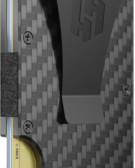 Hayvenhurst Wallet For Men - Reinvented Design Men's Wallet - Slim, Minimalistic & Seamless, Blocks RFID Scanners with a Money Clip (Carbon Fiber)