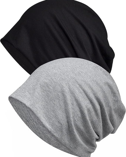 ELLEWIN Cotton Slouchy Beanie Hip-Hop Soft Lightweight Running Beanie Adult Dwarf Hats Chemo Cap for Men Women