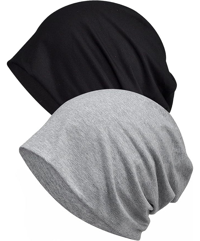 ELLEWIN Cotton Slouchy Beanie Hip-Hop Soft Lightweight Running Beanie Adult Dwarf Hats Chemo Cap for Men Women