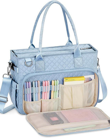 FIORETTO Teacher Tote Bag for Women with Laptop Compartment, Large Cup Holder, Zip Closure, Ideal for Work, Bible, Nurse