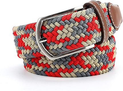 Braided Canvas Woven Elastic Stretch Belts for Men/Women/Junior with Multicolored