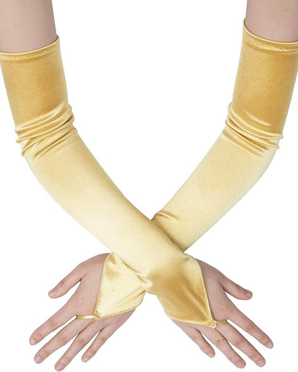 BABEYOND Long Opera Party 20s Satin Gloves Stretchy Adult Size Elbow Length