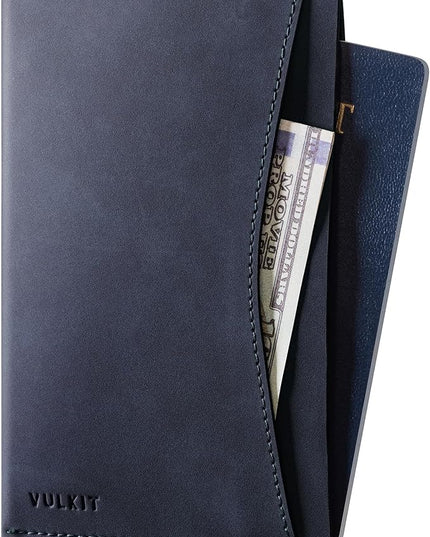 VULKIT Passport Cover Ultra Slim Design Leather Passport Sleeve RFID Blocking with 2 Card Slots, Anti-Theft Travel Essentials