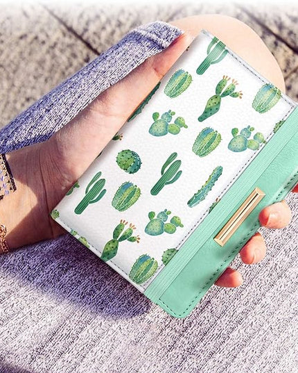 Passport Holder Cover Travel RFID Blocking Passport Cover Rose Gold Cute Flowers Passport Wallet with Elastic Band for Women