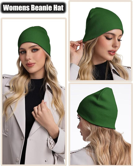 choshion 100% Cotton Beanie Hat, Cuffless Beanies Warm Knit Winter Skull Cap, Unisex Soft Fisherman Hats for Women Men
