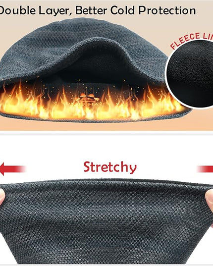 Lvaiz Mens Winter Beanie Hat Warm Fleece Lined Skull Cap for Men Reversible Women Windproof Watch Hat Knit Warm Unisex Beanie