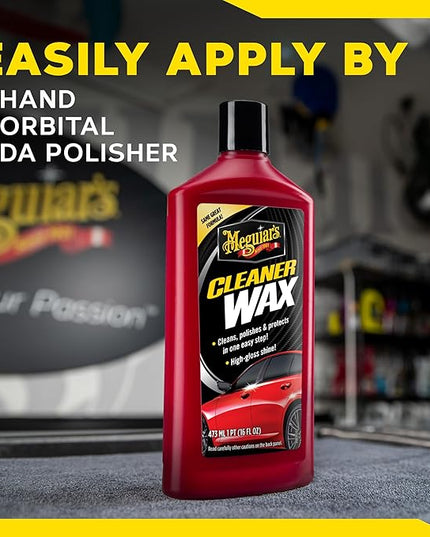 Meguiar's Cleaner Wax - Liquid Car Wax, Cleans, Polishes and Protects Your Vehicle - Easy to Use, Long-lasting Shine - 16 Oz