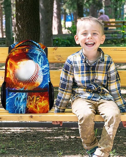 Backpack for Kids Boy Custom Baseball Bookbag for School Elementary Middle Primary, Personalized Student School Supplies
