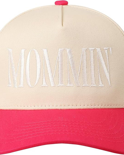 MIRMARU Two-Tone Vintage Canvas Trucker Hats for Men & Women, Adjustable Size Baseball Caps with Trendy Embroidered Design