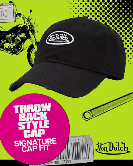 Von Dutch Men & Womens Baseball Caps - Breathable Adjustable Snapback Soft Cotton Canvas Curved Brim Vintage Hat