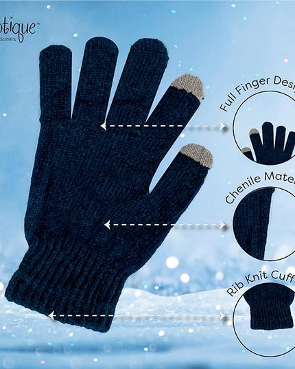 Motique Accessories Chenille Gloves Women Winter Magic Warm Gloves