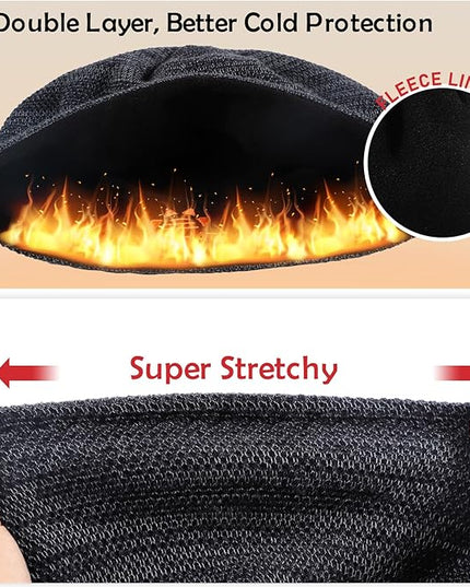 Lvaiz Mens Winter Beanie Hat Warm Fleece Lined Skull Cap for Men Reversible Women Windproof Watch Hat Knit Warm Unisex Beanie