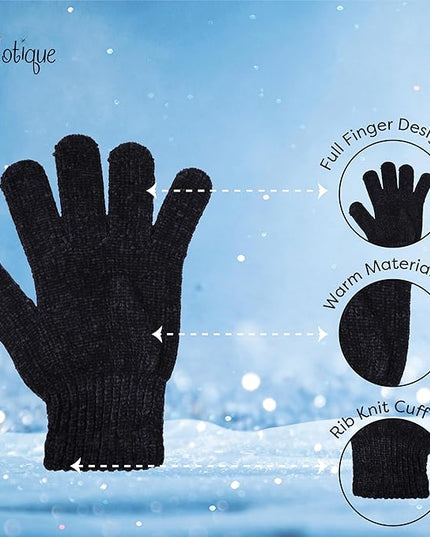 Motique Accessories Chenille Gloves Women Winter Magic Warm Gloves
