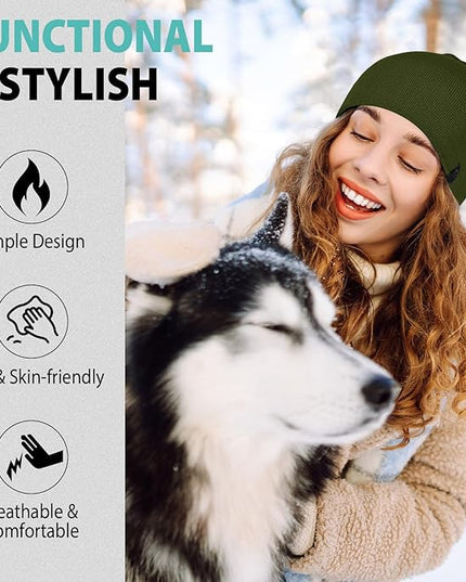Beanie for Men, Soft Cotton Beanie for Women, Warm Unisex Winter Hat, Running Skull Cap for Cold Weather Activities