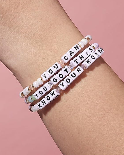 Little Words Project Mother's Day Gifts, The Original Word Bracelet, Made with Colorful Beads and Plated Brass Hardware, Handcrafted Design & Positive Message