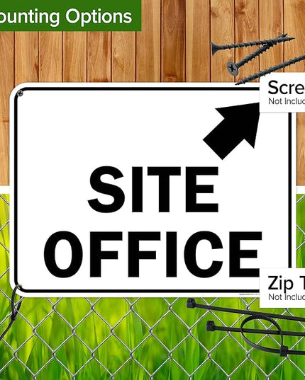 Site Office Up Right Arrow Sign, 18x24 Inches, 55 mil thick HDPS (high density polystyrene), Made in USA by My Sign Center