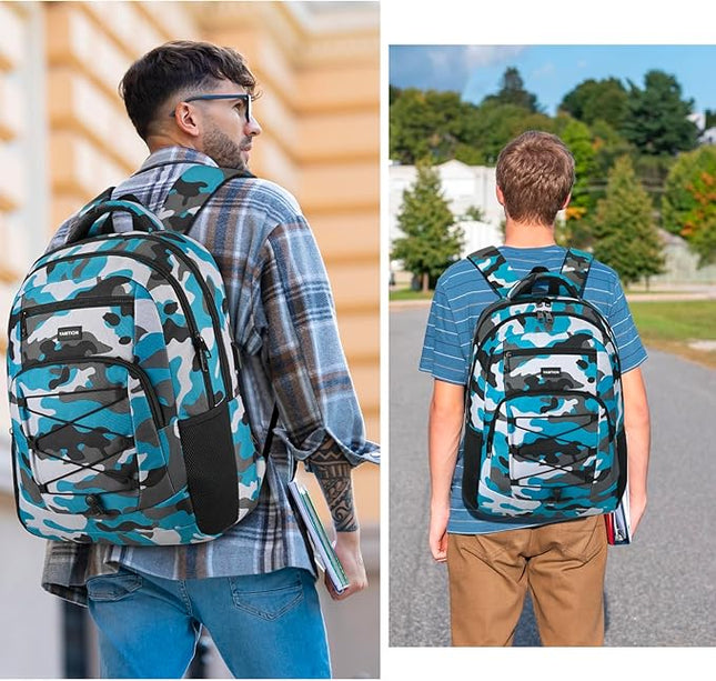 YAMTION School Backpack for Teen Boys and Men,Laptop Bookbag Backpack with USB for High School College Students Travel Office