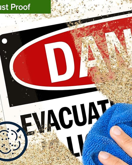 Danger Evacuate Immediately If Light is Flashing Flammable Vapors are Present Sign, 10x7 Inches, Rust Free .040 Aluminum, Fade Resistant, Made in USA by My Sign Center