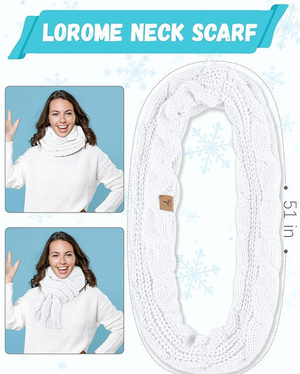 Winter Beanie Hat Scarf Gloves, Warm Fleece Knit Hats Touch Screen Gloves Neck Scarf Set Winter Gifts for Unisex Adult