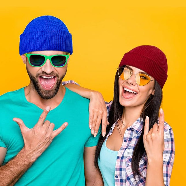 Geyoga 9 Pieces Winter Beanie Hats Trawler Short Beanie Watch Hat Warm Knit Fisherman Skull Cap for Men Women, 9 Colors