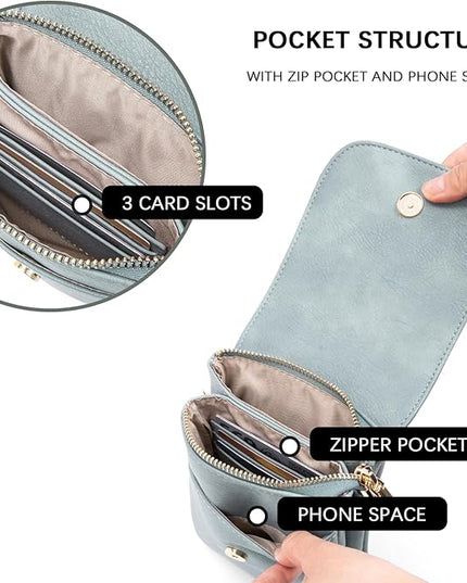 BOSTANTEN Vegan Leather Small Crossbody Bags for Women Designer Cell Phone Bag Wallet Purses Adjustable Strap
