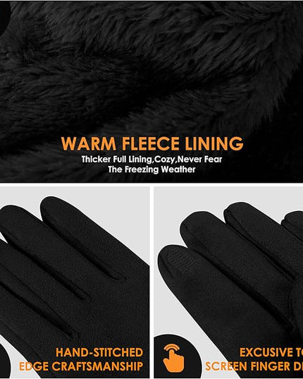 Cold Weather Womens Gloves, Winter Gloves for Women Thermal Warm Fleece Lined, Touchscreen Gloves for Christmas Gifts