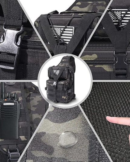 HAOMUK Tactical Sling Bag Pack Military Rover Shoulder Sling Backpack EDC Molle Assault Range Bag
