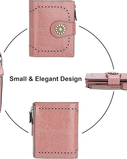 Lavemi Womens Leather Wallet Small Compact RFID Blocking Credit Card Case Purse with Zipper Pocket | Small, Compact, RFID Blocking, Zipper Pocket, Small, Compact