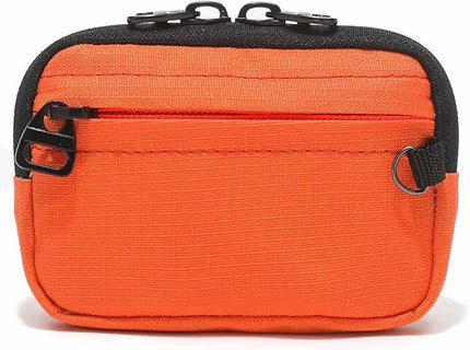 JEMINAL Lanyard Travel Little Coin Purse Pouch Fit for Men & Women & Boys & Girl: Change & Cards & Cash Dual Zip Travel Wallet with Keychain - Men's Detachable Nylon Essentials Change Pouch Purse