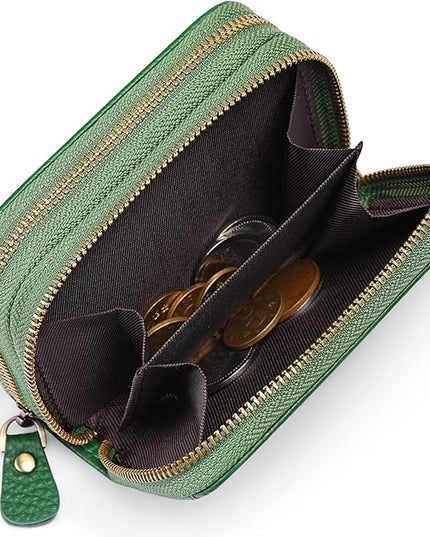 GOIACII Small Genuine Leather Wallet for Women, RFID Blocking Credit Card Holder Wallet