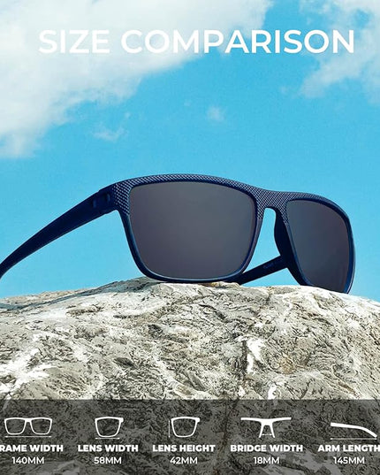 KALIYADI Polarized Sunglasses for Men, Lightweight Sun Glasses with UV Protection for Driving Fishing Golf