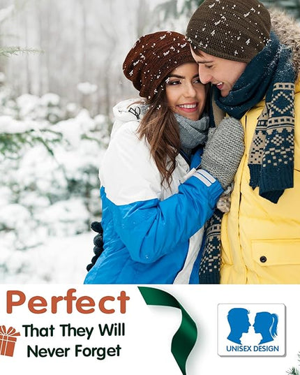 Lvaiz Mens Winter Beanie Hat Warm Fleece Lined Skull Cap for Men Reversible Women Windproof Watch Hat Knit Warm Unisex Beanie