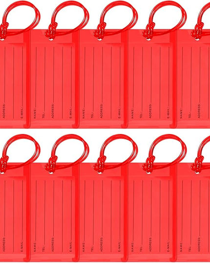 10 Pack Luggage Tags for Suitcases, Airplane Travel Essentials for Flying, International Travel Must Haves, and Luggage Accessories by Sodsay