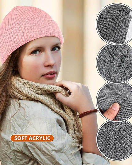 SATINIOR Trawler Beanie Watch Hat Roll-up Edge Skullcap Fisherman Beanie for Women Men
