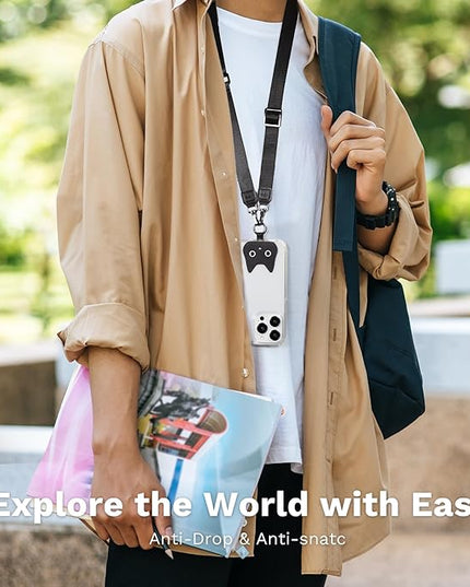 Anti-Theft Phone Strap, Adjustable Crossbody & Wrist Lanyard, Universal Tether Tab (2-Pack) for Secure Hands