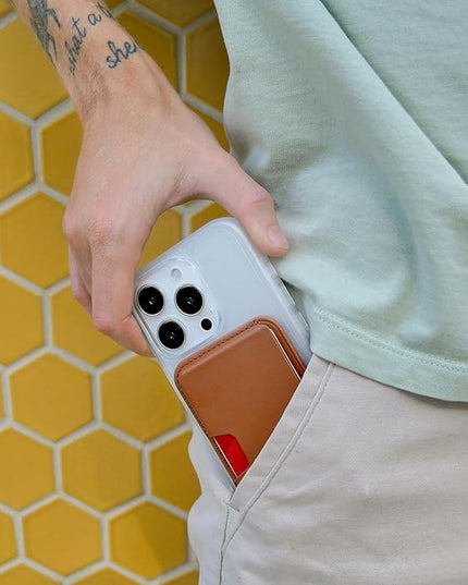 Smartish Wallet for MagSafe iPhones - Side Hustle - Vegan Leather Slim Detachable Magnetic Card Holder for Apple iPhone 17/16/15/14/13/12/13/12 Models - Very Cherry Blossom