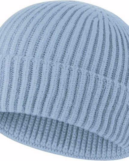 ROYBENS Swag Wool Knit Cuff Short Fisherman Beanie for Men Women, Winter Warm Hats