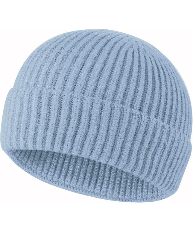 ROYBENS Swag Wool Knit Cuff Short Fisherman Beanie for Men Women, Winter Warm Hats