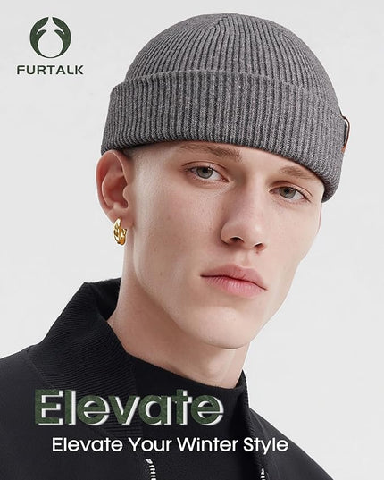FURTALK Fisherman Beanie for Men Women 2 Styles Cuffless or Cuffed Knitted Unisex Winter Hat Outdoor All-Day Warmth