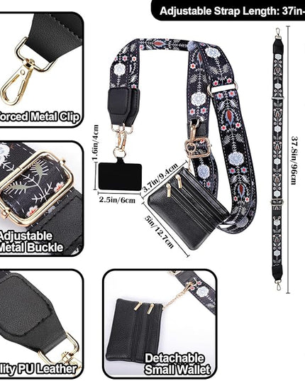 XANGNIER Clip and Go Strap for Phone with Wallet Crossbody, Phone Strap with Zippered Wallet, Adjustable Anti Theft Cellphone Lanyard for Women, Cellphone Chain Accessories,Multicolor 3