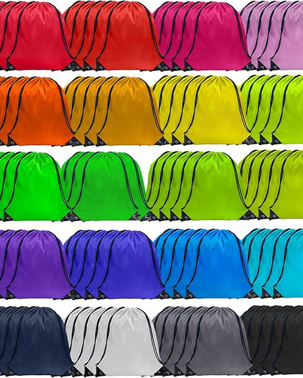 GoodtoU Backpack, 100 Pcs Drawstring, 11.4L, 20 Colors, Nylon, Foldable, Adjustable Straps, Unisex, School, Travel, Sport, Work