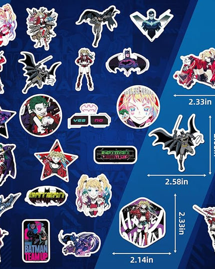50PCS Cool Comic Style Superhero Stickers Pack – Waterproof Vinyl Decals for Laptop, Water Bottle, Phone, Skateboard, Car, Scrapbook, Aesthetic Anime-Inspired Art Stickers for Kids & Adults
