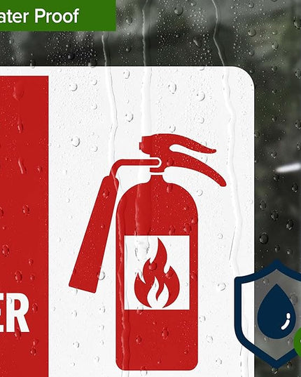 Fire Extinguisher Graphic Sign, 10x7 Inches, 4 Mil Vinyl Decal Stickers Weather Resistant, Made in USA by My Sign Center