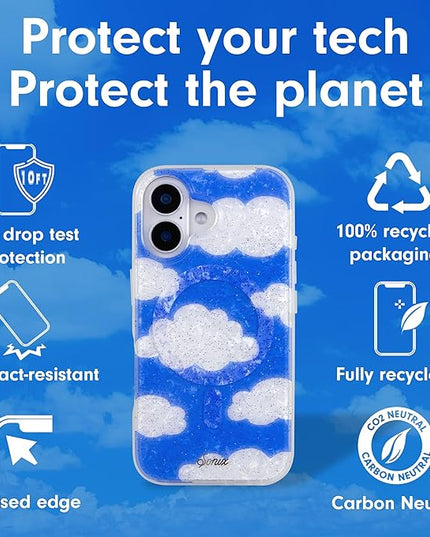 Sonix Case for iPhone 16 Plus | Compatible with MagSafe | 10ft Drop Tested | Glitter Clouds | Day Dream